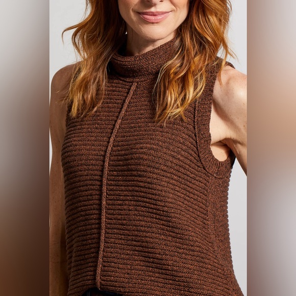 Tribal Jeans Sleeveless Mock Neck Sweater Vest – Mocha Brown XXL NWT - Picture 1 of 8